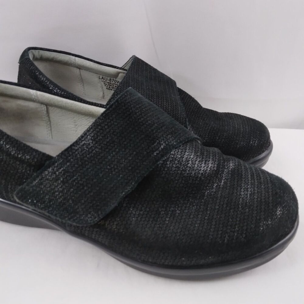 Alegría Lauryn Comfort Shoes Black Leather Work Clogs Adjustable Strap Women 38W - Picture 3 of 12
